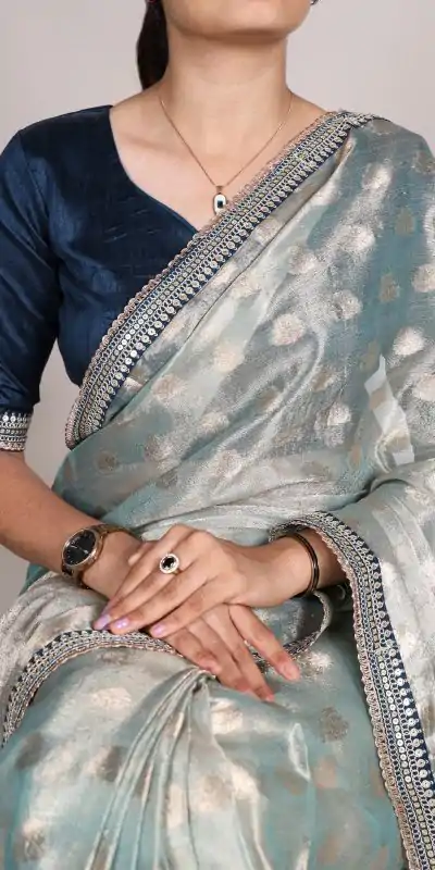 YNF 7113 Sky Blue Color Banarasi Tissue Silk Zari Weaving Work Saree Casual Party Wear, Wedding, Events Etc. Expected Delivery 4-6 Working Days @1699 | Designer Sarees, Embroidered Sarees, Sarees, Bollywood Sarees, Creative Sarees, Ethnic Saree, Modern Digital sarees, Party Wear Sarees