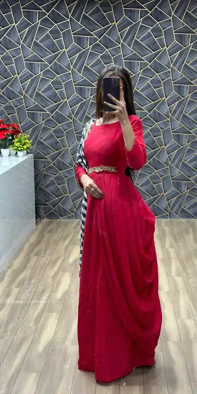 PC 370 Pink Color Chinon Plan Gown Dupatta Digital Print Gown Casual, Party Wear, Events, Festivals Wear Etc. Expected Delivery 4-6 Working Days @1999/- | Gowns, Bollywood Gowns, Creative Gowns, Designer Gowns, Embroidered Gowns, Party Wear Gowns