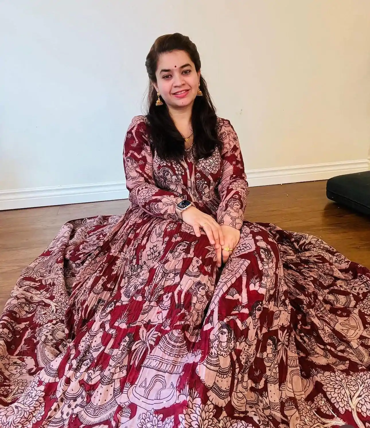PC 363 Red Color Chant Crepe Kalamkari printed Work Gown Casual, Party Wear, Events, Festivals Wear Etc. Expected Delivery 4-6 Working Days @2029/- | Gowns, Bollywood Gowns, Creative Gowns, Designer Gowns, Embroidered Gowns, Party Wear Gowns