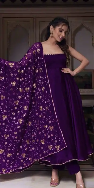 SRK 5128 Violet Color Heavy Faux Georgette With Fully Flair Salwar Suit Wedding, Party, Festive, Events Expected Delivery 4-6 Working Days @ 1899/- | Casual Suits, Jump Suits, Salwar suit, Creative suits, Designer Suits, Palazzo Suits, Party Wear Suits, Patiala Suits, Straight Suits
