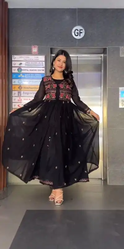 RTC 5714 Black Color Foix Georgette Thread Sequence Salwar Suit Wedding, Party, Festive, Events Etc. Expected Delivery 4-6 Working Days @2199/- | Casual Suits, Salwar suit, Creative suits, Designer Suits, Palazzo Suits, Party Wear Suits, Patiala Suits, Straight Suits