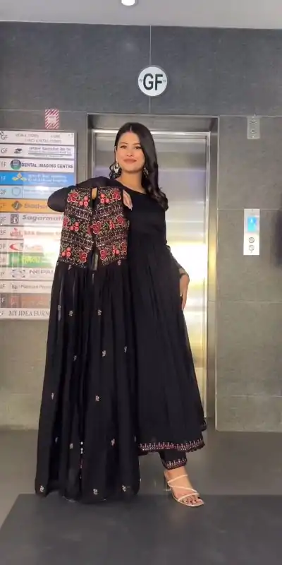RTC 5714 Black Color Foix Georgette Thread Sequence Salwar Suit Wedding, Party, Festive, Events Etc. Expected Delivery 4-6 Working Days @2199/- | Casual Suits, Salwar suit, Creative suits, Designer Suits, Palazzo Suits, Party Wear Suits, Patiala Suits, Straight Suits