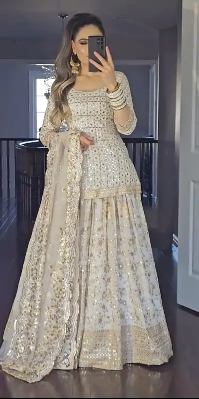 MF 418 Golden Color Sequence Multi Needle Work Lehenga Choli Wedding, Party, Festive, Events Etc. Expected 4-6 Working Days @2199/- | Casual Suits, Salwar suit, Creative suits, Designer Suits, Palazzo Suits, Party Wear Suits, Patiala Suits, Straight Suits