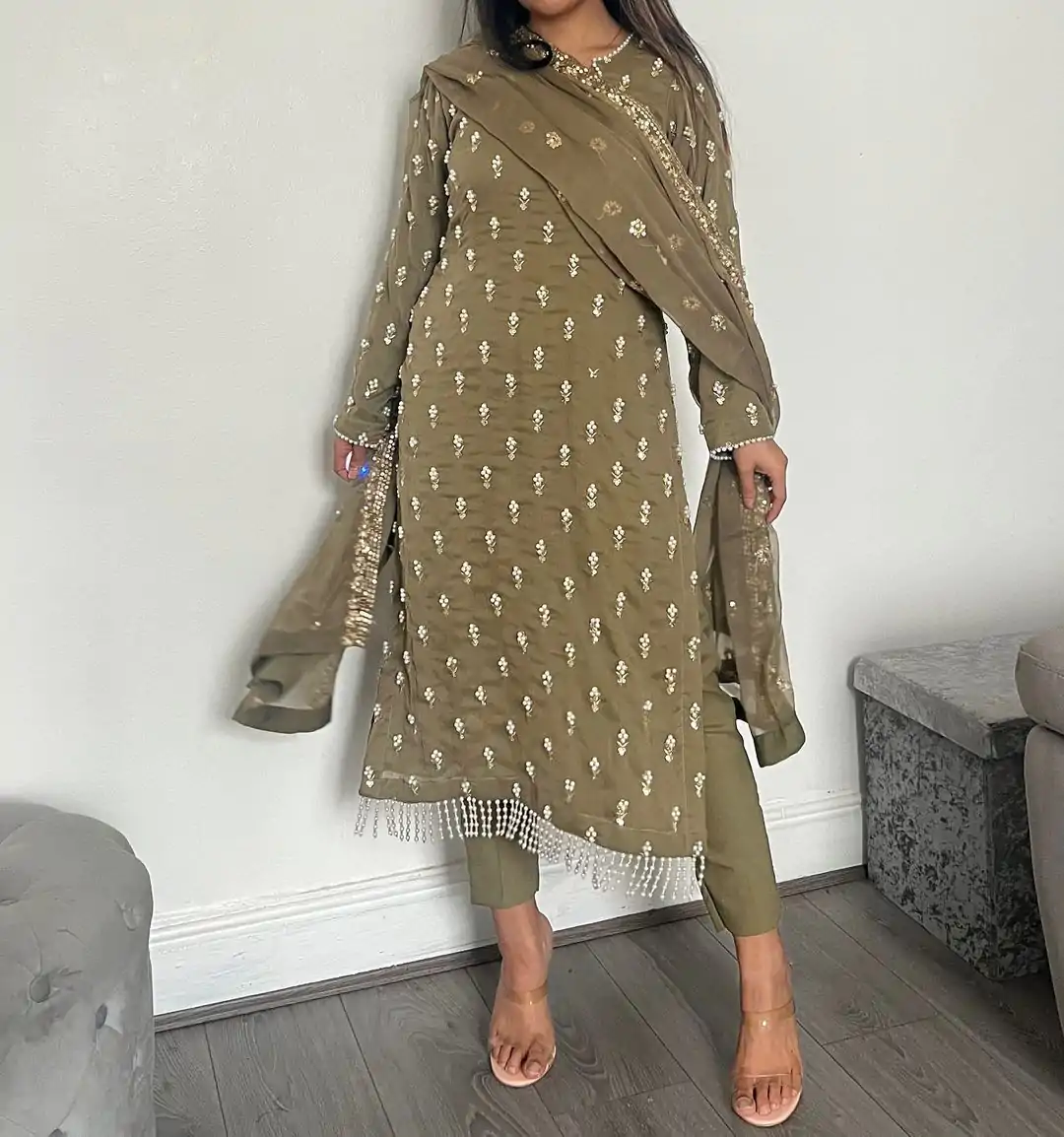 RTC 5729 Mehndi Color Georgette Fancy Lace Border Salwar Suit Casual, Wedding, Party, Festive, Events. Expected Delivery 4-6 Working Days @2249/- | Kurti, Bollywood Kurti, Creative Kurtis, Designer Kurti, Party Wear Kurti, Selfie Kurti