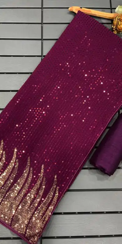 DF 3405 Purple Color Full Saree Of Heavy Quality 60 Gram Georgette Saree Casual, Party Wear, Wedding, Events Etc Delivery Expected.4-6 Working Days 1799/- | Designer Sarees, Embroidered Sarees, Sarees, Bollywood Sarees, Creative Sarees, Ethnic Saree, Modern Digital sarees, Party Wear Sarees