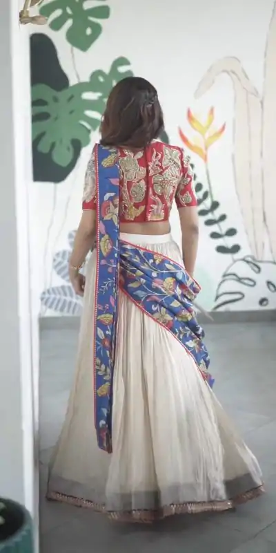 PC 362 White Color Chant Crepe Kalamkari Printed Diamond Lehenga Choli Casual, Party Wear, Events, Festivals Wear Expected Delivery 4-6 Working Days @2079/- | Lehenga, Bollywood Lehenga, Creative Lehenga, Designer Lehenga, Embroidered Lehenga, Party Wear Lehenga