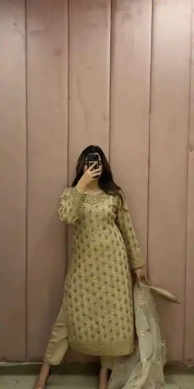  ZSR 3064 Golden Color Georgette Thread Georgette Salwar Suit Casual, Wedding, Festive, Events Expected Delivery 4-6 Working Days @2099/- | Casual Suits, Jump Suits, Salwar suit, Creative suits, Designer Suits, Palazzo Suits, Party Wear Suits, Patiala Suits, Straight Suits