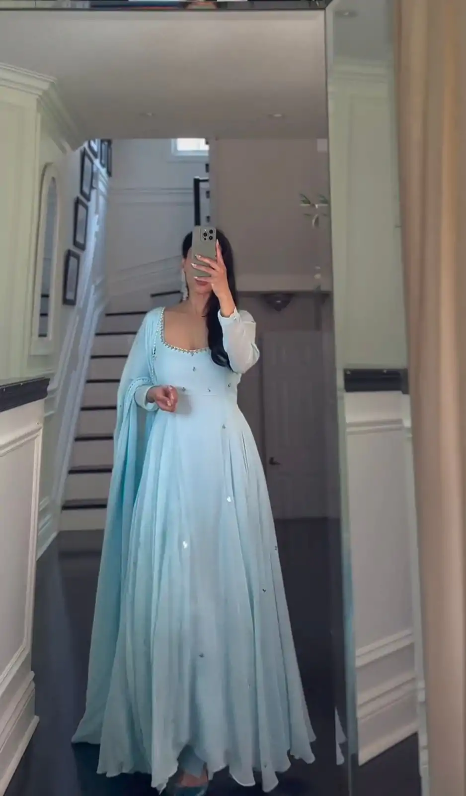 RTC 5627 (A) Sky Blue Color Foix Georgette Real Mirror Salwar Suit Wedding, Party, Festive, Events Etc. Expected Delivery 4-6 Working Days @1949/- | Casual Suits, Jump Suits, Salwar suit, Creative suits, Designer Suits, Palazzo Suits, Party Wear Suits, Patiala Suits, Straight Suits