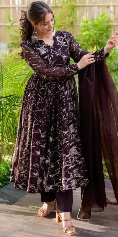 RTC 5529 Coffee Color Georgette Digital Printed Salwar Suit Wedding, Party, Festive, Events Etc. Expected Delivery 4-6 Working Days @1499/- | Casual Suits, Jump Suits, Salwar suit, Creative suits, Designer Suits, Palazzo Suits, Party Wear Suits, Patiala Suits, Straight Suits