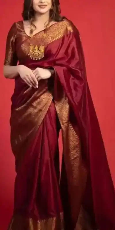 KP 3042 Maroon Color Soft Lichi Silk Jacquard On All Over Saree Casual, Party Wear, Wedding, Events Etc. Expected Delivery 4-6 Working Days @1349/- | Designer Sarees, Embroidered Sarees, Sarees, Bollywood Sarees, Creative Sarees, Ethnic Saree, Modern Digital sarees, Party Wear Sarees