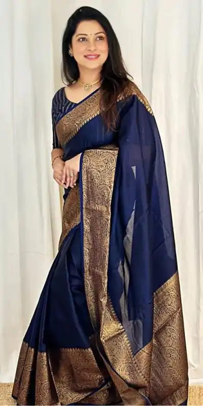 KP 3042 Navy Blue Color Soft Lichi Silk Jacquard On All Over Saree Casual, Party Wear, Wedding, Events Etc. Expected Delivery 4-6 Working Days @1349/- | Designer Sarees, Embroidered Sarees, Sarees, Bollywood Sarees, Creative Sarees, Ethnic Saree, Modern Digital sarees, Party Wear Sarees