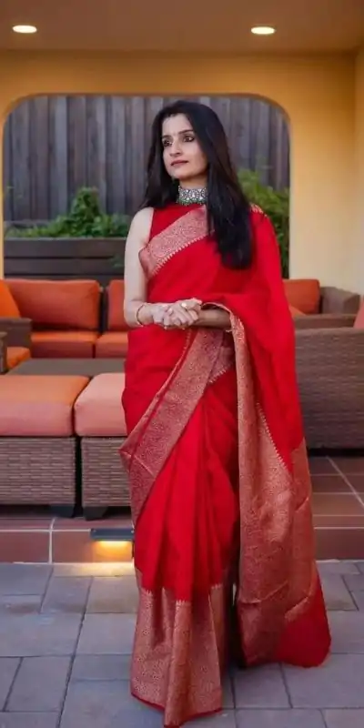 KP 3042 Red Color Soft Lichi Silk Jacquard On All Over Saree Casual, Party Wear, Wedding, Events Etc. Expected Delivery 4-6 Working Days @1349/- | Designer Sarees, Embroidered Sarees, Sarees, Bollywood Sarees, Creative Sarees, Ethnic Saree, Modern Digital sarees, Party Wear Sarees