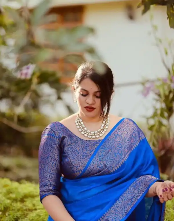 KP 3042 Royal Blue Color Soft Lichi Silk Jacquard On All Over Saree Casual, Party Wear, Wedding, Events Etc. Expected Delivery 4-6 Working Days @1349/- | Designer Sarees, Embroidered Sarees, Sarees, Bollywood Sarees, Creative Sarees, Ethnic Saree, Modern Digital sarees, Party Wear Sarees