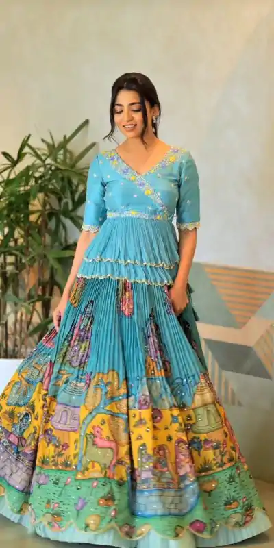 PC 373 Blue Color Chinon Embroidery Thread Work Lehenga Choli Casual, Party Wear, Events, Festivals Wear Expected Delivery 4-6 Working Days @2149/- | Lehenga, Bollywood Lehenga, Creative Lehenga, Designer Lehenga, Embroidered Lehenga, Party Wear Lehenga