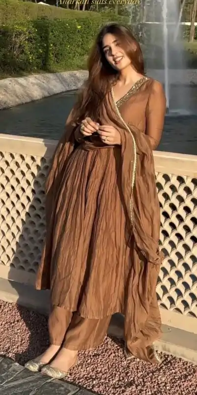 AD 152 Brown  Color Pure Chinon Silk Embroidery Sharara Suit Fancy Full Sleeve Wedding, Party, Festive, Events Etc. Expected Delivery  4-6 Working Days @1799/ | Casual Suits, Jump Suits, Salwar suit, Creative suits, Designer Suits, Palazzo Suits, Party Wear Suits, Patiala Suits, Straight Suits