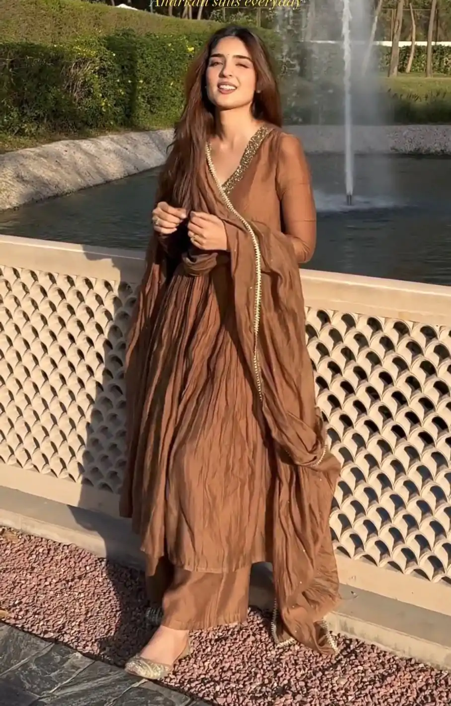 AD 152 Brown  Color Pure Chinon Silk Embroidery Sharara Suit Fancy Full Sleeve Wedding, Party, Festive, Events Etc. Expected Delivery  4-6 Working Days @1799/ | Casual Suits, Jump Suits, Salwar suit, Creative suits, Designer Suits, Palazzo Suits, Party Wear Suits, Patiala Suits, Straight Suits