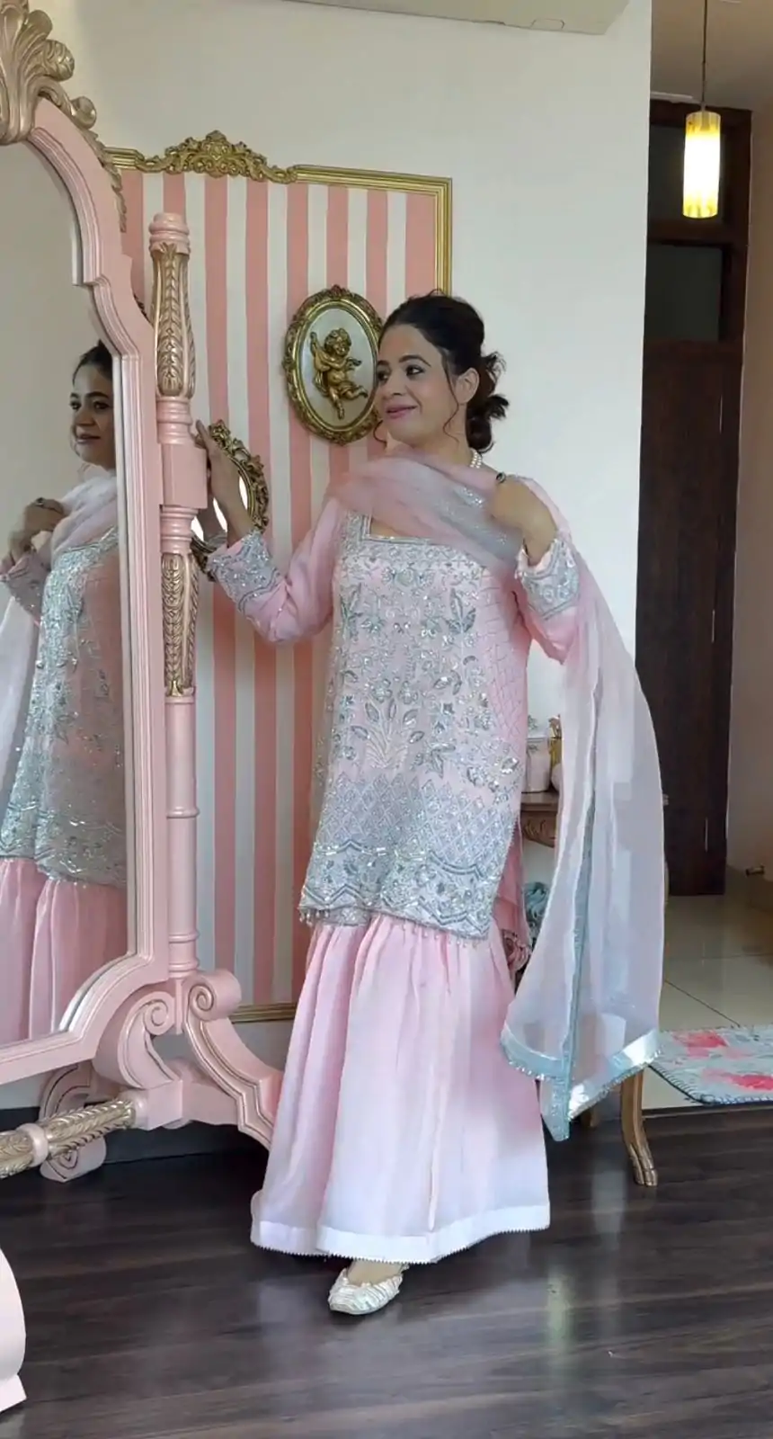 NF 1225 Light Pink Color Georgette Material Embroidery Salwar Suit Casual, Wedding, Party, Festive, Events . Expected Delivery  4-6 Working Days @2149 | Casual Suits, Salwar suit, Creative suits, Designer Suits, Palazzo Suits, Party Wear Suits, Patiala Suits, Straight Suits