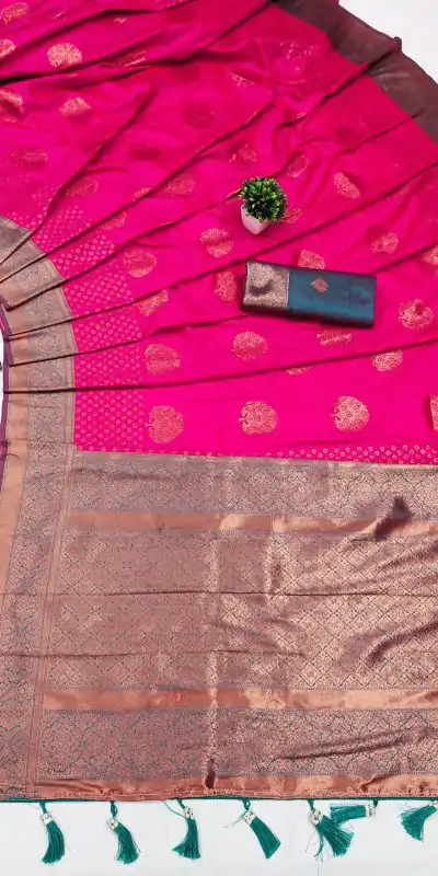 MB™️3281 Pink Color Soft Silk Copper Zari Design Saree Casual, Wedding, Party, Festival, Events, Expected Delivery 4-6 Working Days @2049/- | Designer Sarees, Embroidered Sarees, Sarees, Bollywood Sarees, Creative Sarees, Ethnic Saree, Modern Digital sarees, Party Wear Sarees