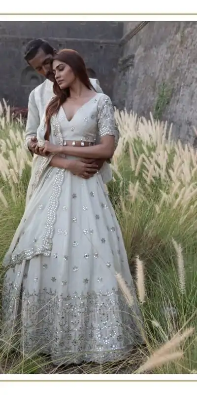 SRK 5186 White Color Georgette Heavy Embroidery Lehenga Choli Casual, Party Wear, Events, Festivals Wear Expected Delivery 4-6 Working Days @2149/- | Lehenga, Bollywood Lehenga, Creative Lehenga, Designer Lehenga, Embroidered Lehenga, Party Wear Lehenga