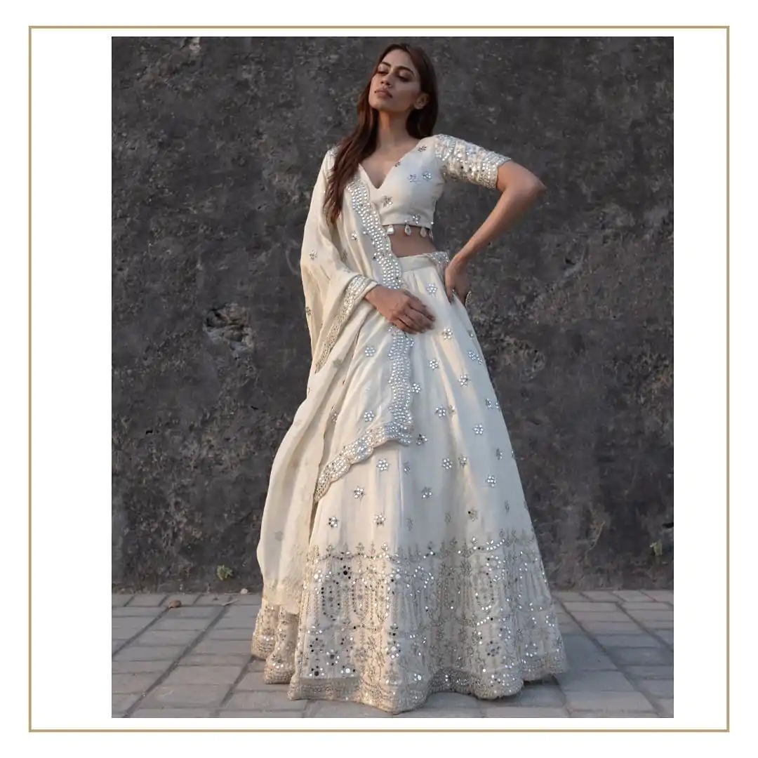 SRK 5186 White Color Georgette Heavy Embroidery Lehenga Choli Casual, Party Wear, Events, Festivals Wear Expected Delivery 4-6 Working Days @2149/- | Lehenga, Bollywood Lehenga, Creative Lehenga, Designer Lehenga, Embroidered Lehenga, Party Wear Lehenga
