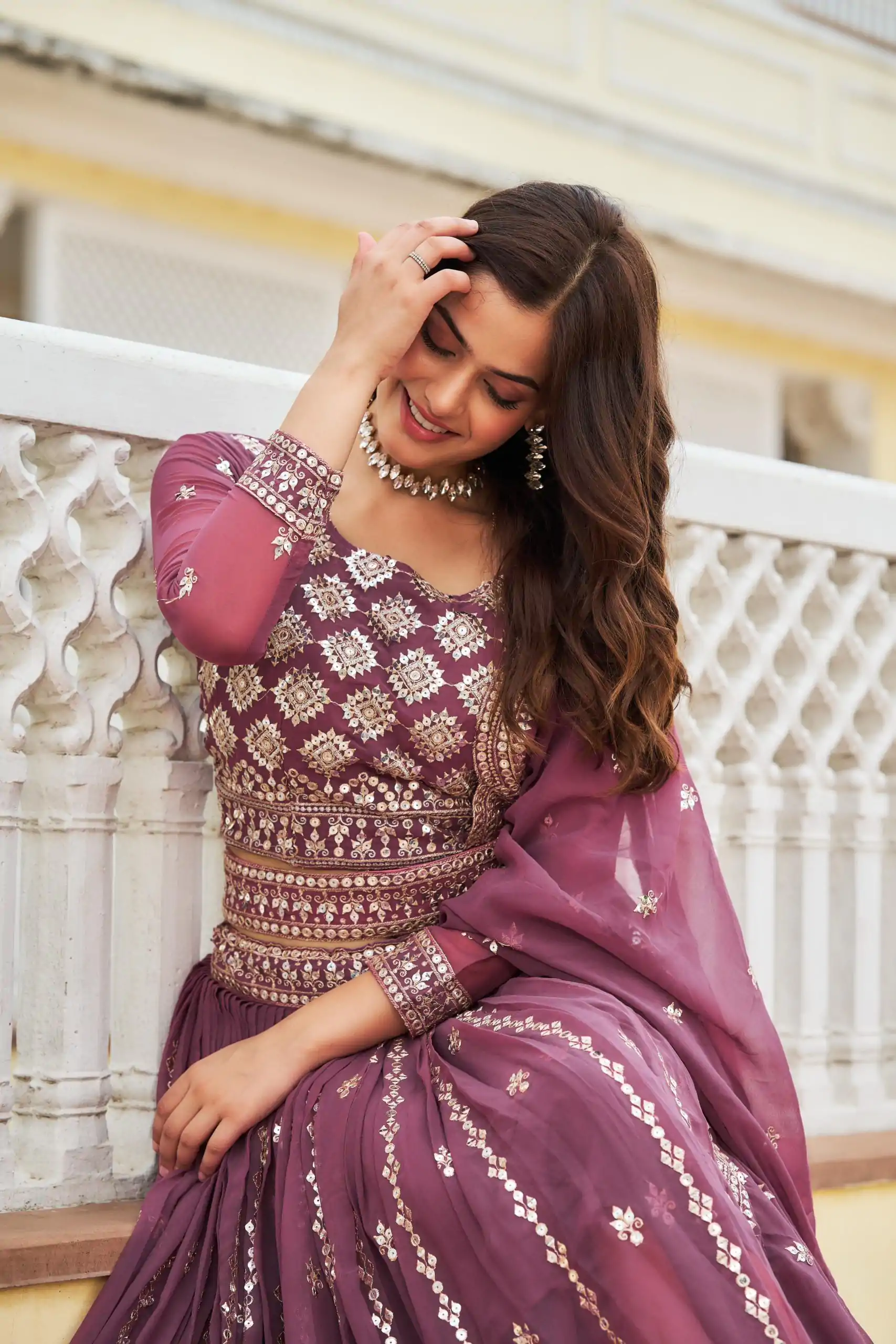 Ram 026 Purple Color Georgette Sequence Work Lehenga Choli Casual, Wedding, Festive, Events Expected Delivery 4-6 Working Days @3049/- | Lehenga, Bollywood Lehenga, Creative Lehenga, Designer Lehenga, Embroidered Lehenga, Party Wear Lehenga