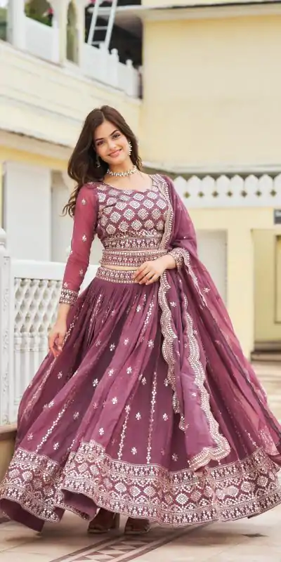 Ram 026 Purple Color Georgette Sequence Work Lehenga Choli Casual, Wedding, Festive, Events Expected Delivery 4-6 Working Days @3049/- | Lehenga, Bollywood Lehenga, Creative Lehenga, Designer Lehenga, Embroidered Lehenga, Party Wear Lehenga