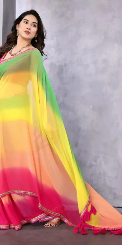 Jr Pop Multi  : Faux Peding Georgette Party, Wedding, Festive, Events Etc. 4-6 Working Days @1549/- Only | Designer Sarees, Embroidered Sarees, Sarees, Bollywood Sarees, Creative Sarees, Ethnic Saree, Modern Digital sarees, Party Wear Sarees