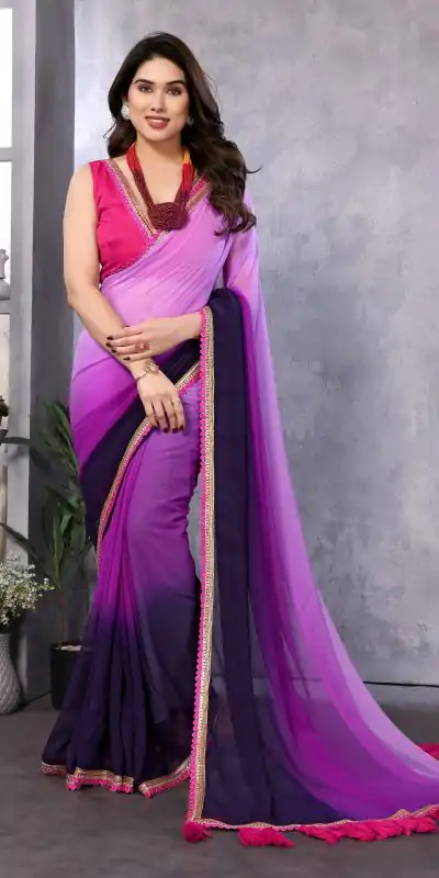 Jr Pop Purple : Faux Peding Georgette Party, Wedding, Festive, Events Etc. 4-6 Working Days @1549/- Only | Designer Sarees, Embroidered Sarees, Sarees, Bollywood Sarees, Creative Sarees, Ethnic Saree, Modern Digital sarees, Party Wear Sarees