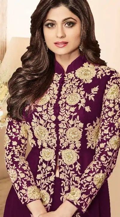 Fc Shamita 8001 Purple Color Heavy Fox Georgette Embroidery Sequence Anarkali Suit Wedding, Party, Festive, Events Etc.4-6 Working Days @ 1999/- only | Anarkali Suits, Bollywood Anarkali, Creative-Anarkali, Designer Anarkali, Embroidered Anarkali, Party Wear Anarkali