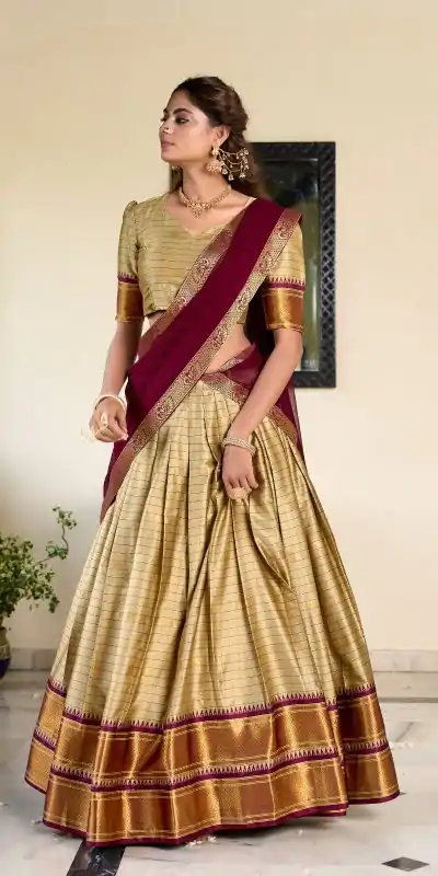 LNB 2050 Chiku Color Graceful Cotton Silk Weaving Paithani Concept Lehenga Choli Wedding, Festive, Events Expected Delivery 4-6 Working Days@2049/- Only | Lehenga, Bollywood Lehenga, Creative Lehenga, Designer Lehenga, Embroidered Lehenga, Party Wear Lehenga