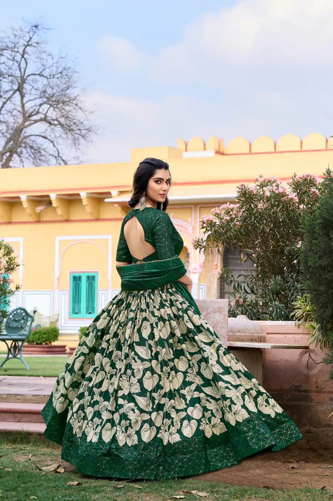 LNB 1213 Green Color Pretty Tussar Silk Floral And Foil Printed Lehenga Choli Wedding, Festive, Events Expected Delivery 4-6 Working Days@2449/- Only | Lehenga, Bollywood Lehenga, Creative Lehenga, Designer Lehenga, Embroidered Lehenga, Party Wear Lehenga