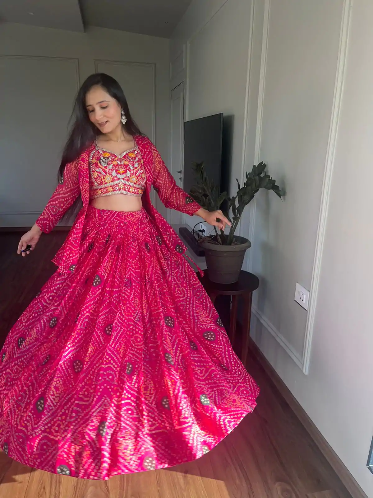  Ram 053 Pink Pure Bandhrej Heavy Embroidery Sequence Lehenga Choli Wedding, Party, Festive, Events Etc.4-6 Working Days@ 2499/-only | Lehenga, Bollywood Lehenga, Creative Lehenga, Designer Lehenga, Embroidered Lehenga, Party Wear Lehenga