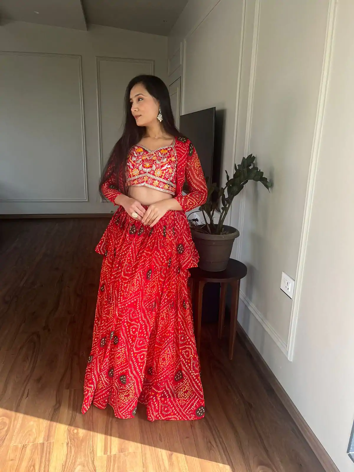  Ram 053 Red Pure Bandhrej Heavy Embroidery Sequence Lehenga Choli Wedding, Party, Festive, Events Etc.4-6 Working Days@ 2499/-only | Lehenga, Bollywood Lehenga, Creative Lehenga, Designer Lehenga, Embroidered Lehenga, Party Wear Lehenga