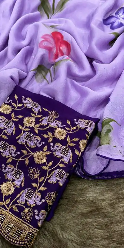 SSS 590 Purple Color Georgette Embroidery Sequence work Sequence lace Casual, Wedding, Festive, Events . Expected Delivery  4-6 Working Days @1699/- only | Designer Sarees, Embroidered Sarees, Sarees, Bollywood Sarees, Creative Sarees, Ethnic Saree, Modern Digital sarees, Party Wear Sarees