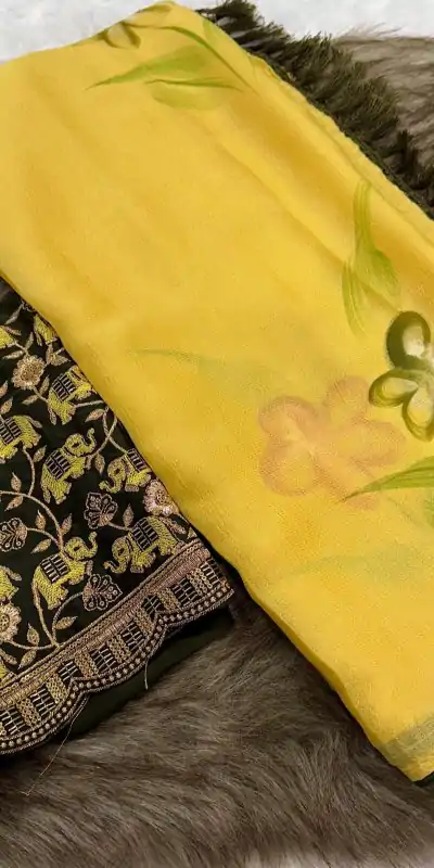 SSS 590 Yellow Color Georgette Embroidery Sequence work Sequence lace Casual, Wedding, Festive, Events . Expected Delivery  4-6 Working Days @1699/- only | Designer Sarees, Embroidered Sarees, Sarees, Bollywood Sarees, Creative Sarees, Ethnic Saree, Modern Digital sarees, Party Wear Sarees