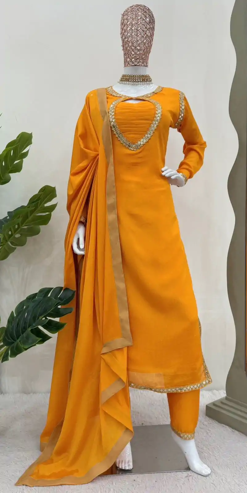 RTC 5774 Yellow Mellow Yellow Color Chinon silk Party Wear Sequnce Sharara Suit Wedding, Party, Festive, Events Etc.4-6 Working Days@2149/- only | Casual Suits, Jump Suits, Salwar suit, Creative suits, Designer Suits, Palazzo Suits, Party Wear Suits, Patiala Suits, Straight Suits