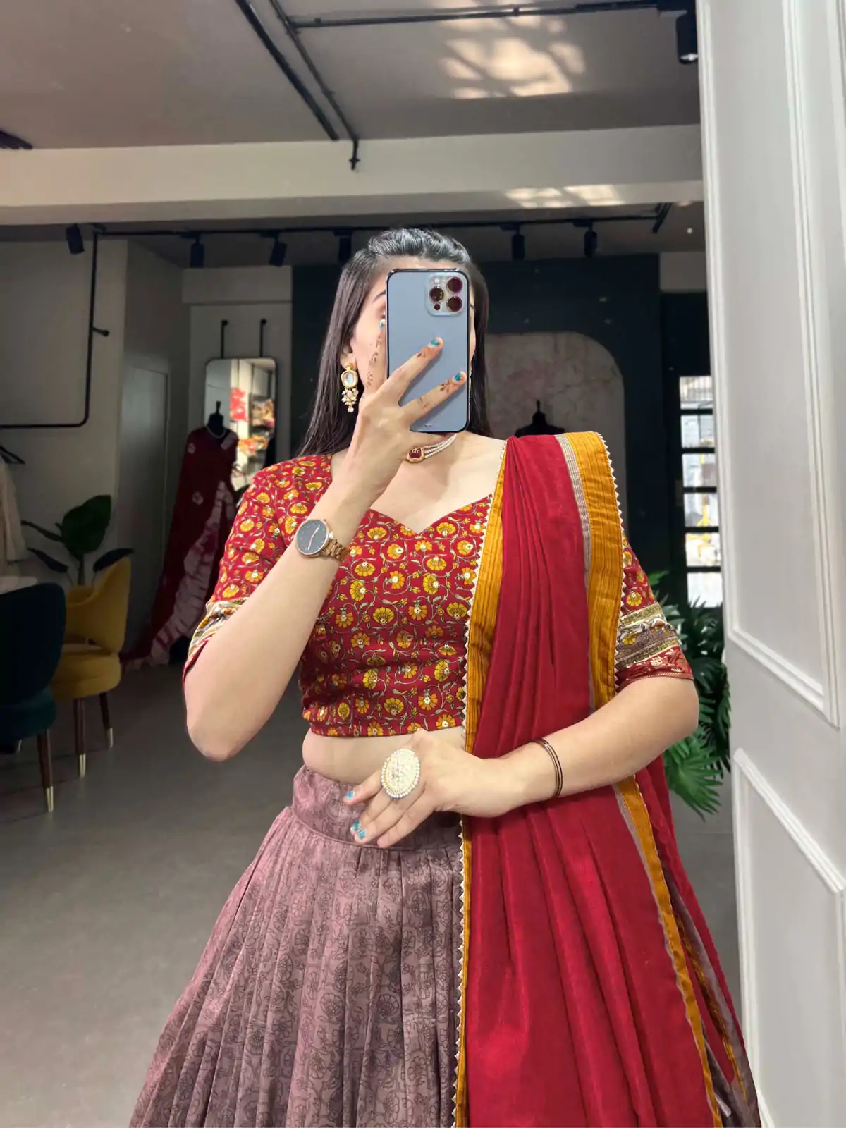 LNB 1209 Red Color Tussar Silk Kashmiri Print With Foil Print Lehenga Choli Wedding, Party, Festive, Events Etc. Delivery 4-6 Working Days Rs 2599 | Lehenga, Bollywood Lehenga, Creative Lehenga, Designer Lehenga, Embroidered Lehenga, Party Wear Lehenga