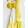Alluring Yellow Color Silk Printed Work CAN CAN Lehenga Choli