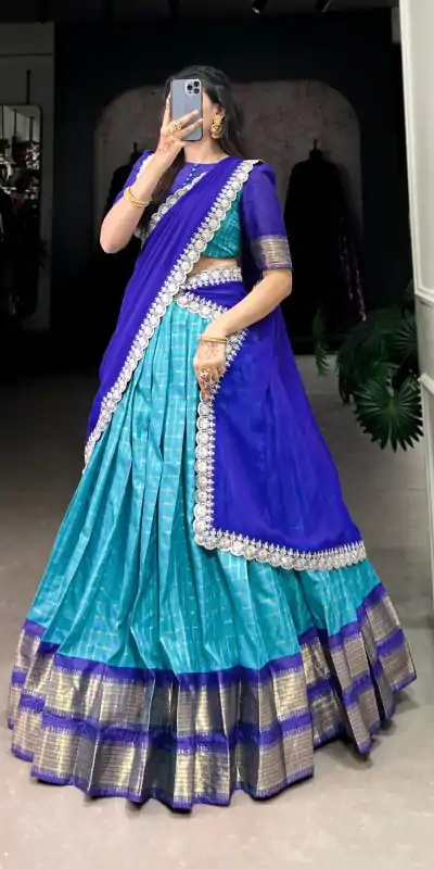LNB 2010 Blue Color Zari Chex With Zari Weaving Work Lehenga Choli Wedding, Party, Festive, Events Etc. Delivery 4-6 Working Days Rs 2149 | Lehenga, Bollywood Lehenga, Creative Lehenga, Designer Lehenga, Embroidered Lehenga, Party Wear Lehenga