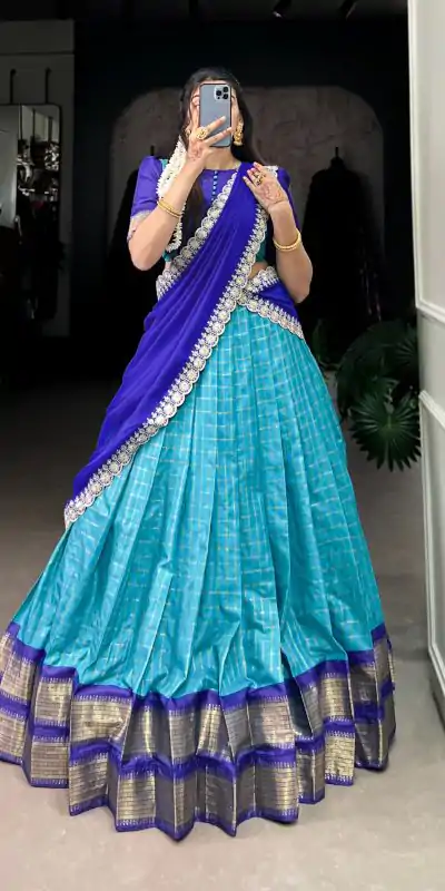 LNB 2010 Blue Color Zari Chex With Zari Weaving Work Lehenga Choli Wedding, Party, Festive, Events Etc. Delivery 4-6 Working Days Rs 2149 | Lehenga, Bollywood Lehenga, Creative Lehenga, Designer Lehenga, Embroidered Lehenga, Party Wear Lehenga