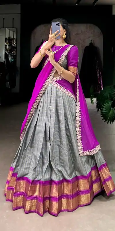 LNB 2010 Grey Color Zari Chex With Zari Weaving Work Lehenga Choli Wedding, Party, Festive, Events Etc. Delivery 4-6 Working Days Rs 2149 | Lehenga, Bollywood Lehenga, Creative Lehenga, Designer Lehenga, Embroidered Lehenga, Party Wear Lehenga