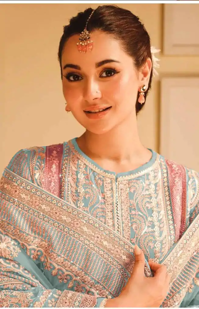 FC 1140 Sky Blue Color Fox Georgette With Embroidery Sequence With Moti Salwar Suit Casual, Wedding, Party, Festive, Events Etc.4-6 Working Days@ 2399/-only | Casual Suits, Jump Suits, Salwar suit, Creative suits, Designer Suits, Palazzo Suits, Party Wear Suits, Patiala Suits, Straight Suits