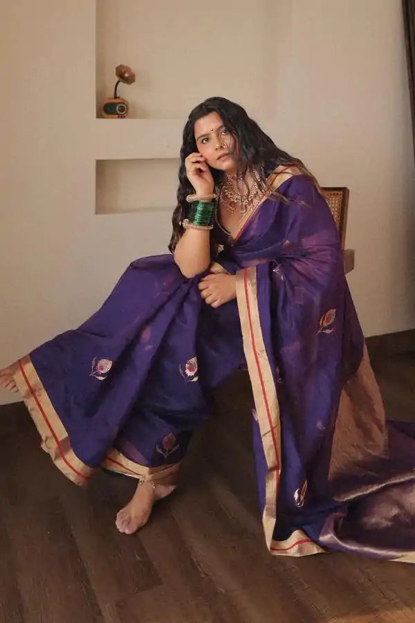 KP 5084 Violet Color Soft Lichi Silk Jacquard Work On All Over Saree Casual, Wedding, Festive, Events . Expected Delivery  4-6 Working Days @1449/- only                                                                                                                                             | Designer Sarees, Embroidered Sarees, Sarees, Bollywood Sarees, Creative Sarees, Ethnic Saree, Modern Digital sarees, Party Wear Sarees