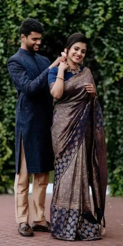 KP 5084 Navy Blue Color Soft Lichi Silk Jacquard Work On All Over Saree Casual, Wedding, Festive, Events . Expected Delivery  4-6 Working Days @1349/- only                                                                                                                                             | Designer Sarees, Embroidered Sarees, Sarees, Bollywood Sarees, Creative Sarees, Ethnic Saree, Modern Digital sarees, Party Wear Sarees