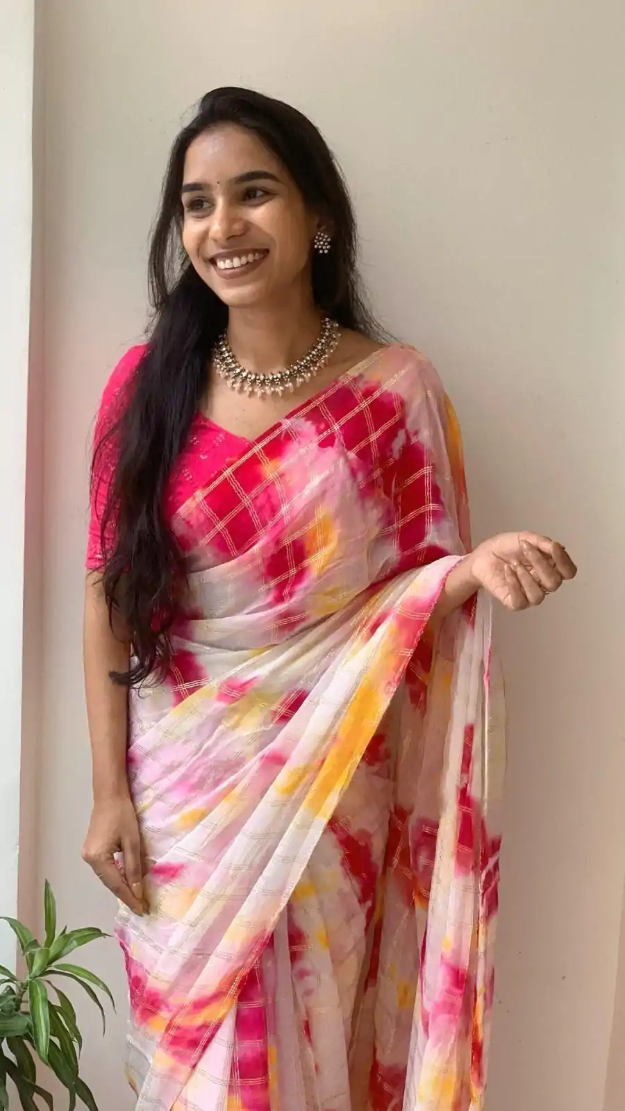 AC Chex Pink Color Viscose Georgette Shibori Hand Dyeing Jari Work Saree Casual, Wedding, Festive, Events . Expected Delivery  4-6 Working Days @1849/- only                                                                  | Designer Sarees, Embroidered Sarees, Sarees, Bollywood Sarees, Creative Sarees, Ethnic Saree, Modern Digital sarees, Party Wear Sarees