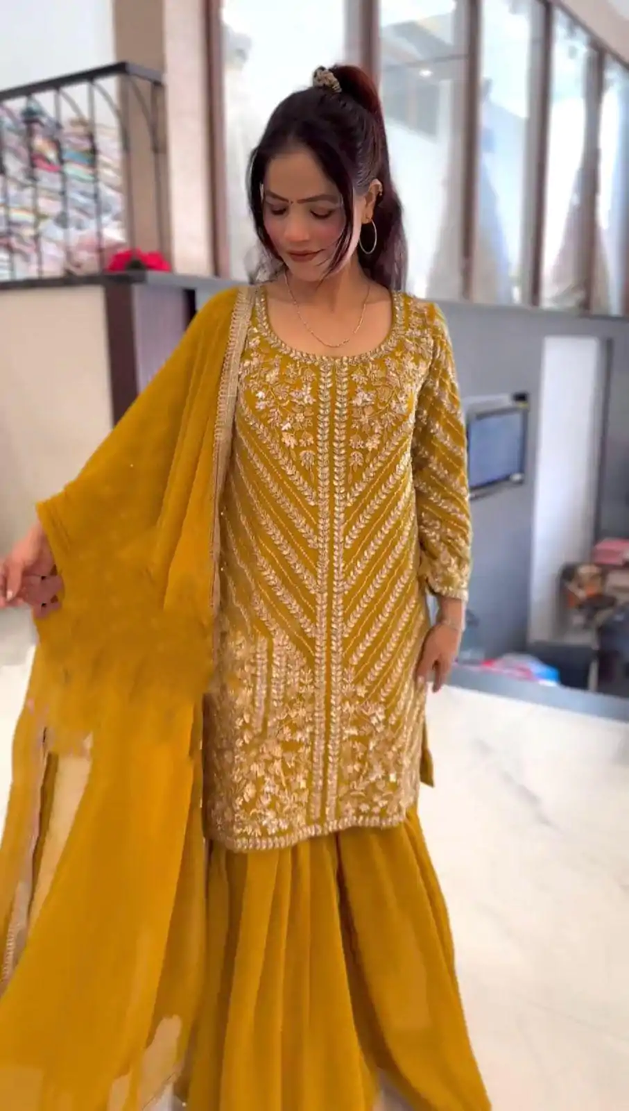 ZSR 3106 Yellow Color Faux Georgette With Embroidery Sequence Work Salwar Suit Casual, Wedding, Party, Festive, Events Etc.4-6 Working Days@ 2049/-only | Casual Suits, Jump Suits, Salwar suit, Creative suits, Designer Suits, Palazzo Suits, Party Wear Suits, Patiala Suits, Straight Suits