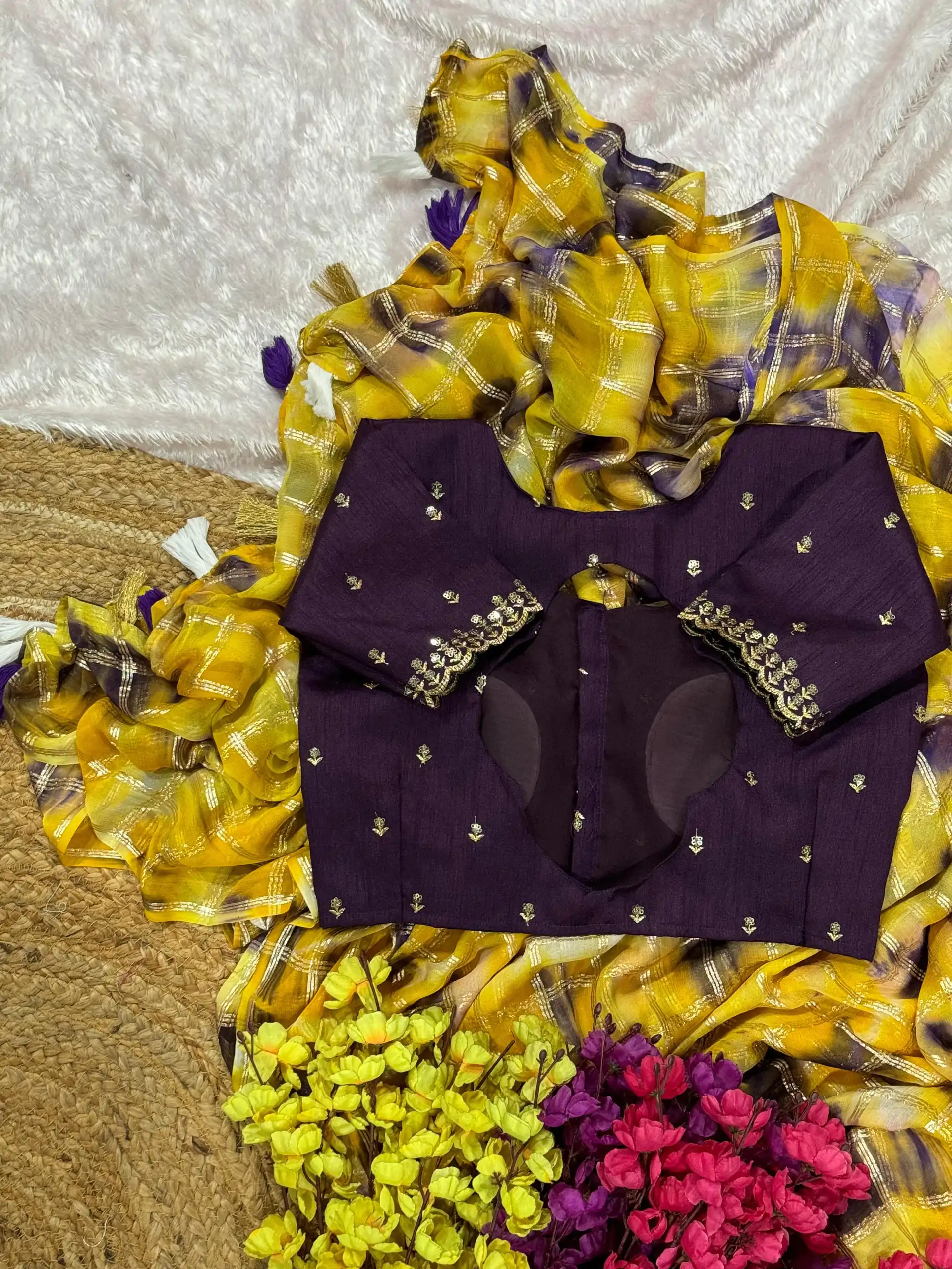 AC Chex Yellow Color Viscose Georgette Shibori Hand Dyeing Jari Work Saree , Wedding, Festive, Events . Expected Delivery  4-6 Working Days @1849/- only                                                                  | Designer Sarees, Embroidered Sarees, Sarees, Bollywood Sarees, Creative Sarees, Ethnic Saree, Modern Digital sarees, Party Wear Sarees