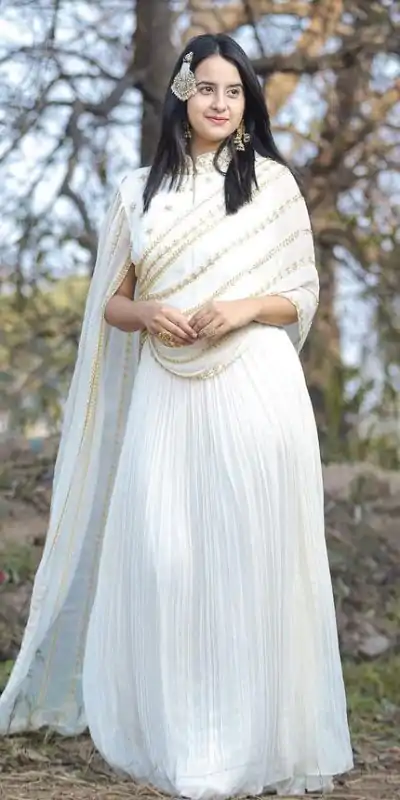 KT-204 White Color Georgette Threadbare With Sequin Work Anarkali Gown Wedding Party, Festive, Events Etc.4-6 Working Days@1699/- only | Gowns, Bollywood Gowns, Creative Gowns, Designer Gowns, Embroidered Gowns, Party Wear Gowns, Straight Suits