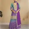 FC 7483 Purple Color Chignon Digital Print With Mat Sequence work Sharara Wedding, Party, Festive, Events Etc.  Expected Delivery 4-6 Working Days @3249/- | Casual Suits, Jump Suits, Salwar suit, Creative suits, Designer Suits, Palazzo Suits, Party Wear Suits, Patiala Suits, Straight Suits