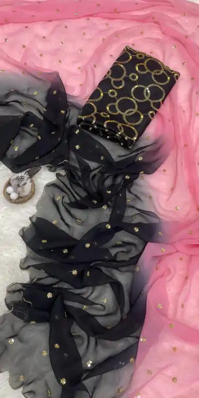 MS 470 Black color Georgette With Sequence Worked Butti Saree Casual, Wedding, Festive, Events . Expected Delivery  4-6 Working Days @1699/- only                                                                                                                                                                                  | Designer Sarees, Embroidered Sarees, Sarees, Bollywood Sarees, Creative Sarees, Ethnic Saree, Modern Digital sarees, Party Wear Sarees